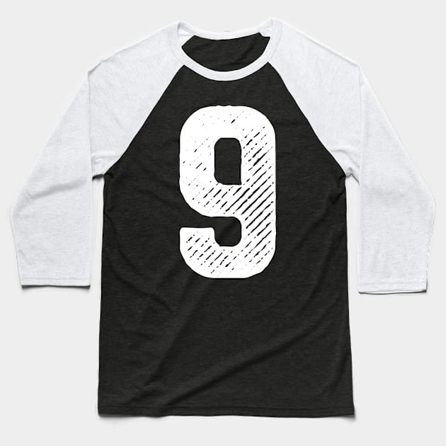 Rough Number 9 Baseball T-Shirt by colorsplash